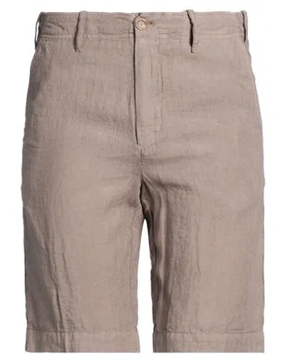 Fedeli Man Shorts & Bermuda Shorts Grey Size 30 Linen In Brown