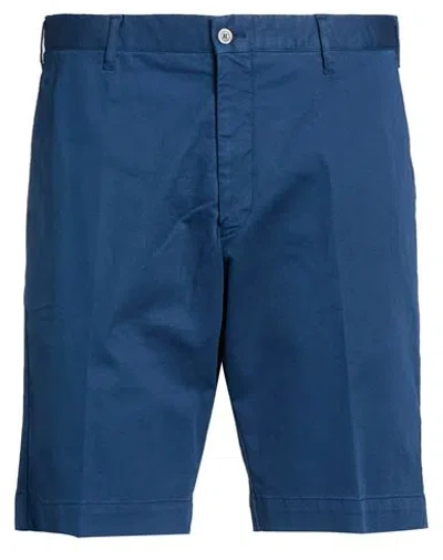 Fedeli Man Shorts & Bermuda Shorts Navy Size 40 Cotton, Elastane In Blue