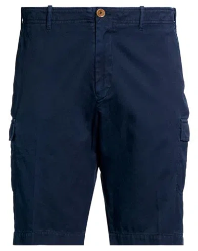 Fedeli Man Shorts & Bermuda Shorts Navy Size 42 Cotton, Elastane In Blue