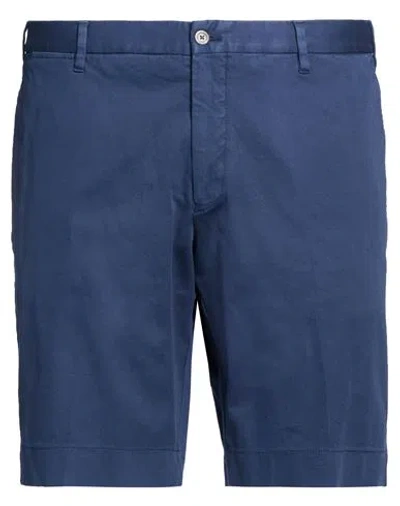 Fedeli Man Shorts & Bermuda Shorts Navy Size 42 Cotton, Elastane In Blue