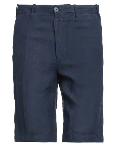 Fedeli Man Shorts & Bermuda Shorts Navy Size 44 Linen In Blue