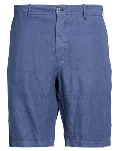 Fedeli Man Shorts & Bermuda Shorts Navy Size 4xl Linen In Blue
