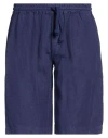 Fedeli Man Shorts & Bermuda Shorts Navy Size S Linen In Blue