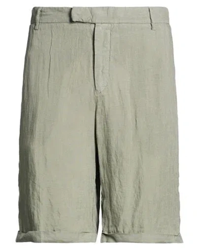 Fedeli Man Shorts & Bermuda Shorts Sage Green Size 40 Linen In Gray