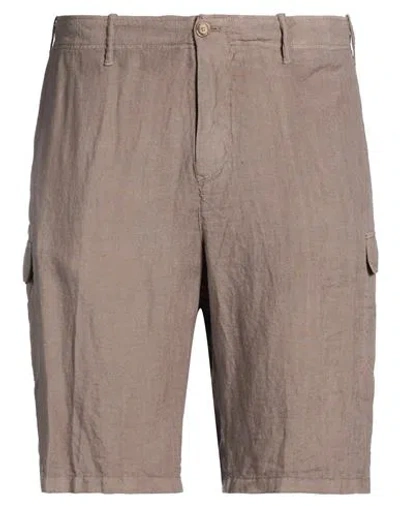 Fedeli Man Shorts & Bermuda Shorts Taupe Size 44 Linen In Brown