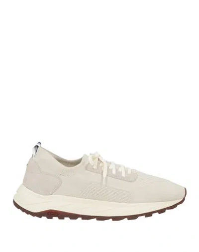 Fedeli Man Sneakers Ivory Size 9 Textile Fibers In White
