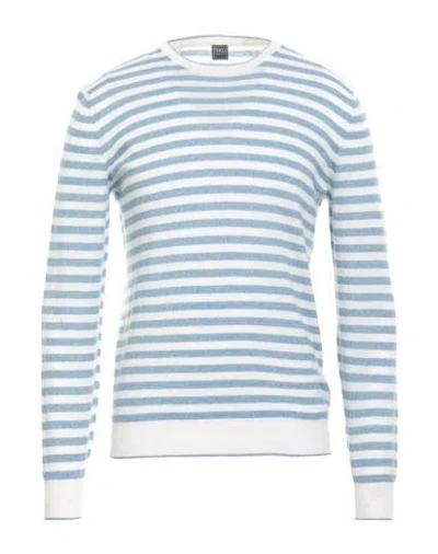 Fedeli Man Sweater Azure Size 40 Virgin Wool, Cashmere In Blue