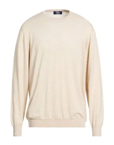 Fedeli Man Sweater Beige Size 46 Wool In Neutral