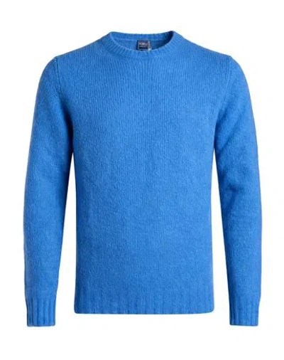 Fedeli Man Sweater Blue Size 36 Virgin Wool, Cashmere, Polyamide