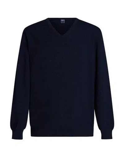 Fedeli Man Sweater Blue Size 50 Cashmere