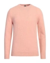 Fedeli Man Sweater Blush Size 40 Virgin Wool, Cashmere, Polyamide In Pink