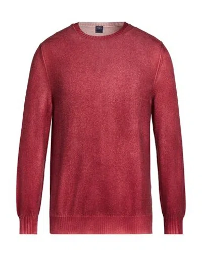 Fedeli Man Sweater Brick Size 50 Cashmere In Red