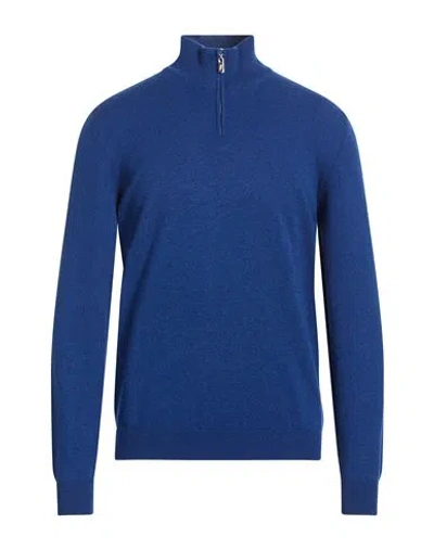 Fedeli Man Sweater Bright Blue Size 40 Cashmere