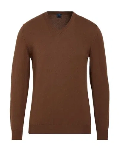 Fedeli Man Sweater Brown Size 44 Cashmere