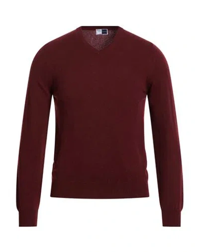 Fedeli Man Sweater Burgundy Size 36 Cashmere