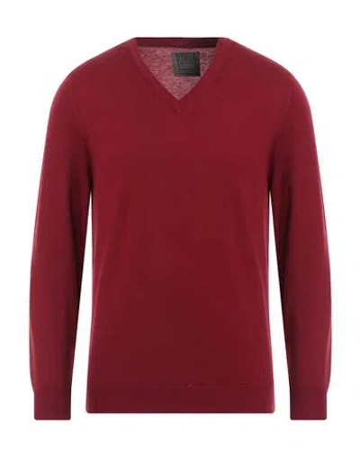 Fedeli Man Sweater Burgundy Size 44 Wool In Red