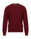 Fedeli Man Sweater Burgundy Size 46 Cashmere In Red