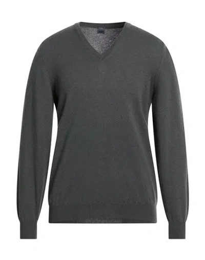 Fedeli Man Sweater Charcoal Size 40 Cashmere In Gray