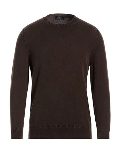 Fedeli Man Sweater Dark Brown Size 40 Cashmere In Multi