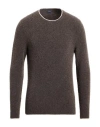 Fedeli Man Sweater Dark Brown Size 40 Wool, Polyester, Cashmere, Elastane In Brown