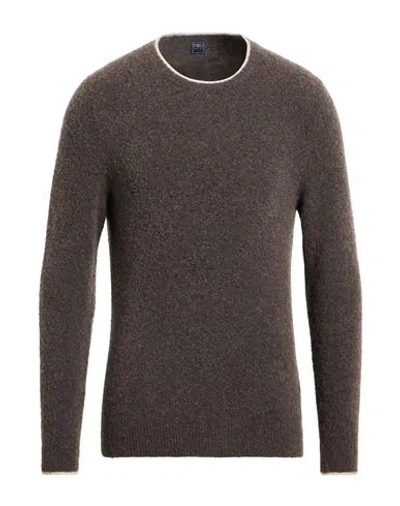 Fedeli Man Sweater Dark Brown Size 40 Wool, Polyester, Cashmere, Elastane