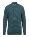 Fedeli Man Sweater Deep Teal Size 40 Cotton, Polyester In Green