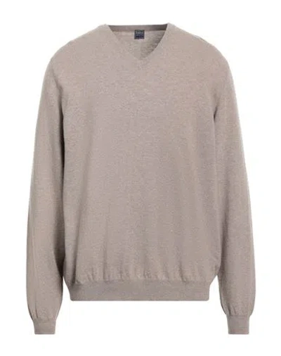 Fedeli Man Sweater Dove Grey Size 50 Wool In Neutral
