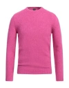 Fedeli Man Sweater Fuchsia Size 42 Virgin Wool, Cashmere, Polyamide In Pink