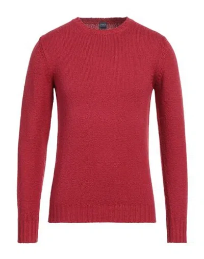 Fedeli Man Sweater Garnet Size 46 Cotton In Red