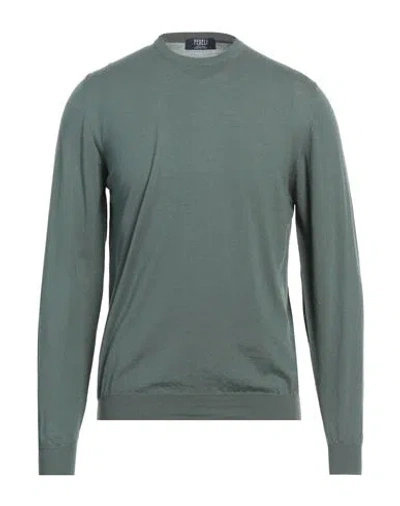 Fedeli Man Sweater Green Size 44 Super 140s Wool