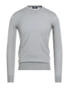 Fedeli Man Sweater Grey Size 36 Cashmere, Silk In Gray