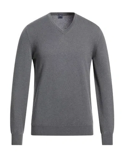 Fedeli Man Sweater Grey Size 38 Cashmere In Gray