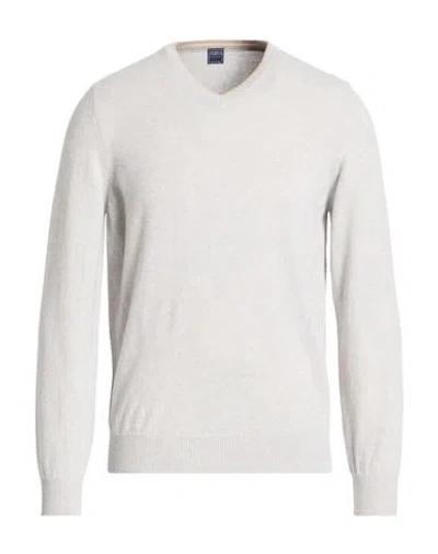 Fedeli Man Sweater Grey Size 40 Cashmere In White