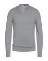 Fedeli Man Sweater Grey Size 42 Cotton In Gray