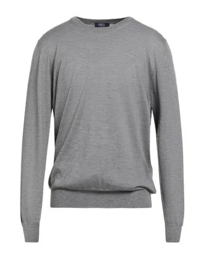 Fedeli Man Sweater Grey Size 46 Cashmere, Silk