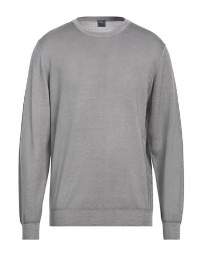 Fedeli Man Sweater Grey Size 46 Merino Wool In Gray