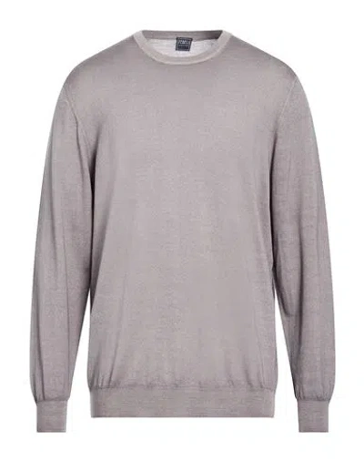 Fedeli Man Sweater Grey Size 48 Merino Wool In Gray