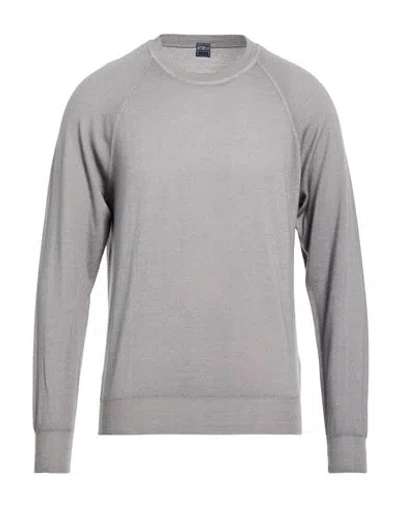 Fedeli Man Sweater Grey Size Xl Merino Wool In Gray