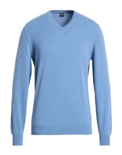 Fedeli Man Sweater Light Blue Size 40 Cashmere