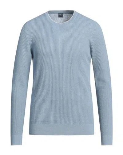 Fedeli Man Sweater Light Blue Size 40 Linen, Cotton