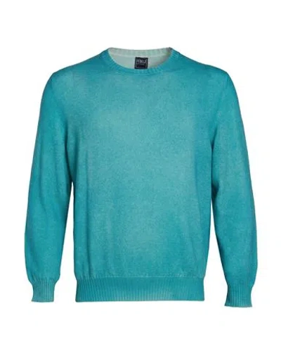 Fedeli Man Sweater Light Blue Size 44 Cashmere