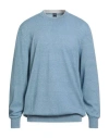 Fedeli Man Sweater Light Blue Size Xxl Cashmere, Linen