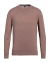 Fedeli Man Sweater Light Brown Size 40 Cotton In Brown