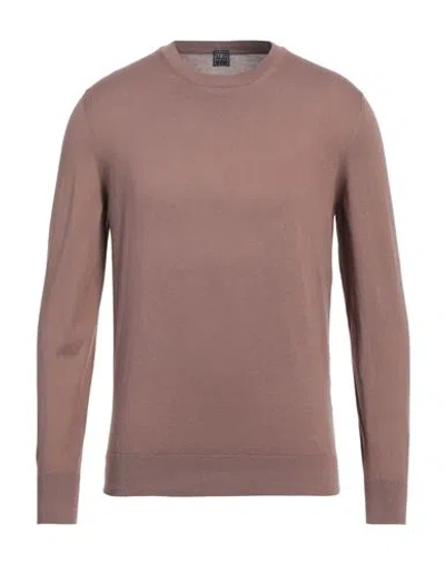 Fedeli Man Sweater Light Brown Size 40 Cotton In Beige