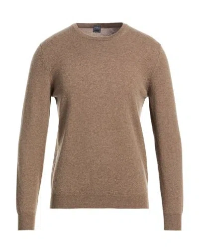 Fedeli Man Sweater Light Brown Size 46 Cashmere