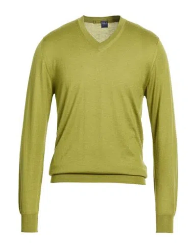 Fedeli Man Sweater Light Green Size 40 Cashmere, Silk