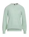 Fedeli Man Sweater Light Green Size Xxl Cashmere, Linen In Green