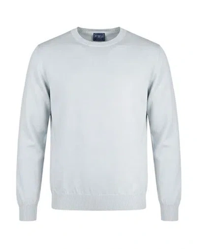 Fedeli Man Sweater Light Grey Size 38 Cotton In Gray