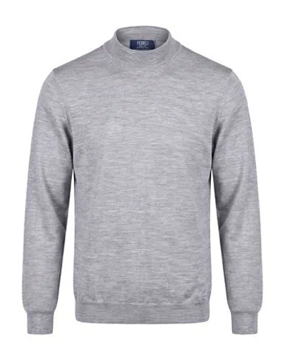 Fedeli Man Sweater Light Grey Size 42 Virgin Wool In Gray