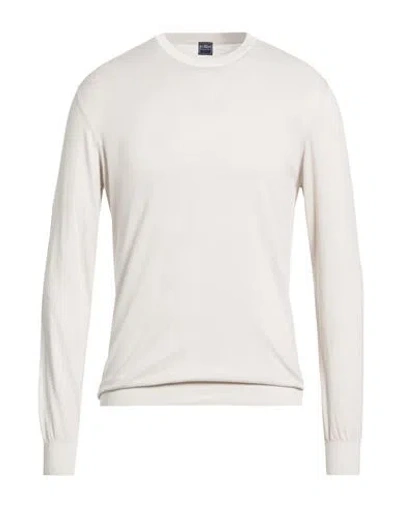 Fedeli Man Sweater Light Grey Size 44 Cotton In White